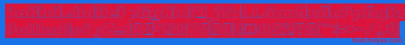 AgeOfScienceAndTechnologyHollowInverse Font – Red Fonts on Blue Background