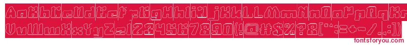 AgeOfScienceAndTechnologyHollowInverse Font – Red Fonts on White Background