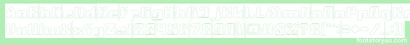 AgeOfScienceAndTechnologyHollowInverse Font – White Fonts on Green Background