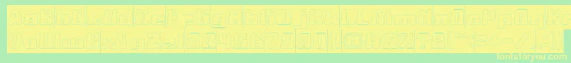 Police AgeOfScienceAndTechnologyHollowInverse – polices jaunes sur fond vert