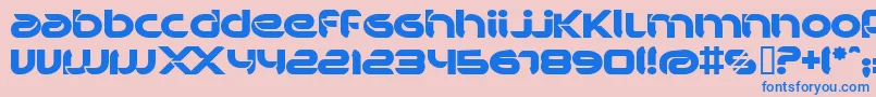 BdBankwell-Schriftart – Blaue Schriften auf rosa Hintergrund