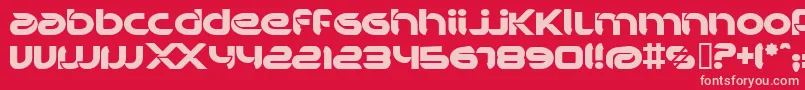 BdBankwell-fontti – vaaleanpunaiset fontit punaisella taustalla