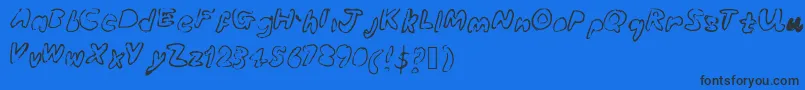 Bubbleubblekickssomeass Font – Black Fonts on Blue Background
