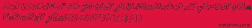 Bubbleubblekickssomeass Font – Black Fonts on Red Background