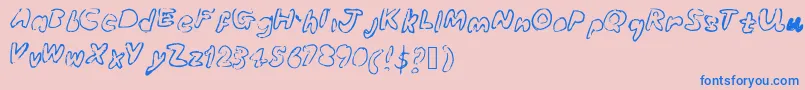 Bubbleubblekickssomeass Font – Blue Fonts on Pink Background