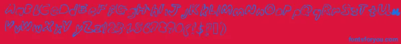 Bubbleubblekickssomeass Font – Blue Fonts on Red Background