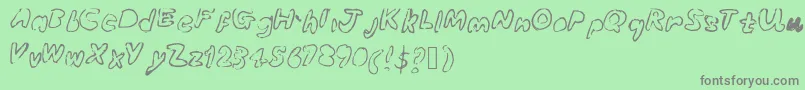 Bubbleubblekickssomeass Font – Gray Fonts on Green Background