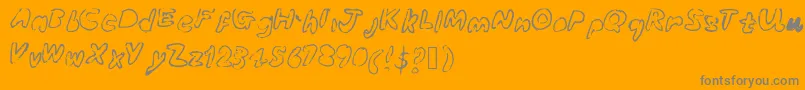 Bubbleubblekickssomeass-Schriftart – Graue Schriften auf orangefarbenem Hintergrund