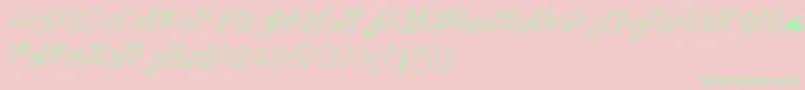 Saiba mais sobre a fonte Bubbleubblekickssomeass Fonte Bubbleubblekickssomeass – fontes verdes em um fundo rosa