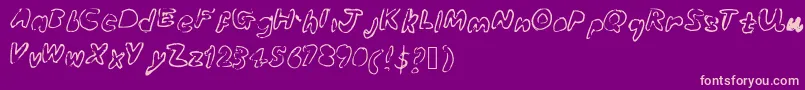 Weitere Informationen zur Bubbleubblekickssomeass-Schriftart Bubbleubblekickssomeass-Schriftart – Rosa Schriften auf violettem Hintergrund