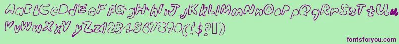 Bubbleubblekickssomeass Font – Purple Fonts on Green Background