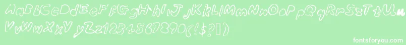 Bubbleubblekickssomeass Font – White Fonts on Green Background