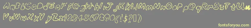 Bubbleubblekickssomeass Font – Yellow Fonts on Gray Background