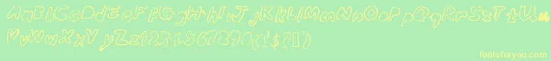 Bubbleubblekickssomeass Font – Yellow Fonts on Green Background