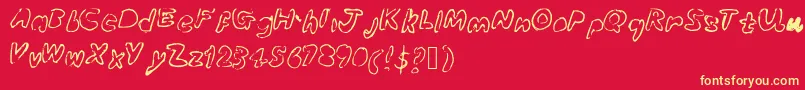 Bubbleubblekickssomeass Font – Yellow Fonts on Red Background