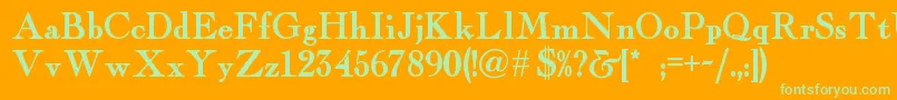 Fairfaxstationnf Font – Green Fonts on Orange Background