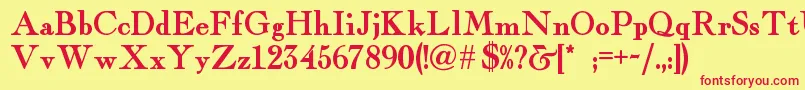 Fairfaxstationnf Font – Red Fonts on Yellow Background