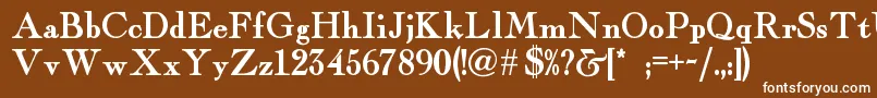 フォントFairfaxstationnf – 茶色の背景に白い文字