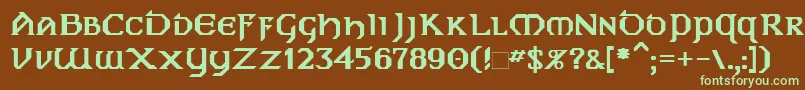 DublinB Font – Green Fonts on Brown Background