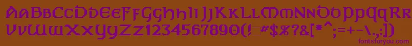 DublinB Font – Purple Fonts on Brown Background