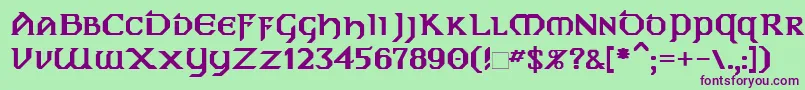 DublinB Font – Purple Fonts on Green Background