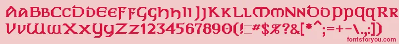 DublinB Font – Red Fonts on Pink Background