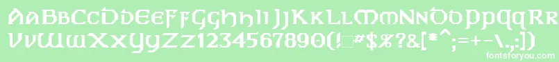 DublinB Font – White Fonts on Green Background