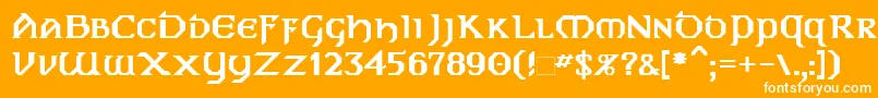 フォントDublinB – オレンジの背景に白い文字