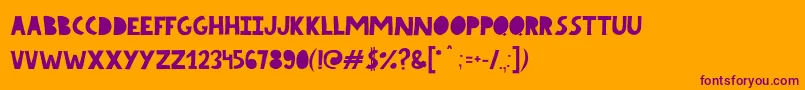 Comicbold Font – Purple Fonts on Orange Background