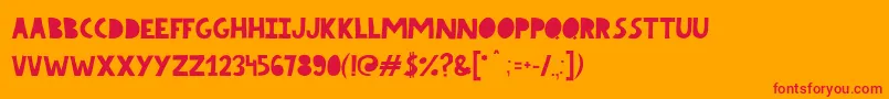 Comicbold Font – Red Fonts on Orange Background