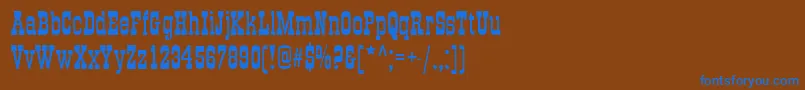 フォントGradPlain – 茶色の背景に青い文字