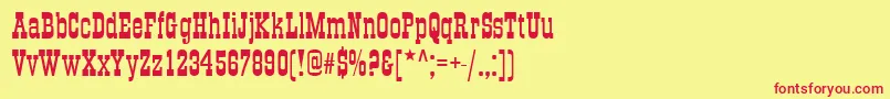 GradPlain Font – Red Fonts on Yellow Background