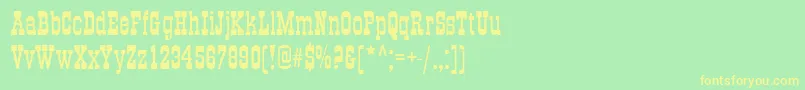 GradPlain-fontti – keltaiset fontit vihreällä taustalla