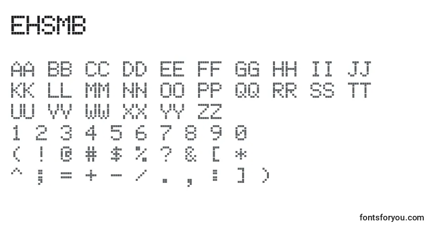 Ehsmbフォント–アルファベット、数字、特殊文字