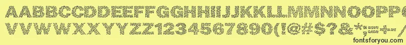 Ricecakes Font – Black Fonts on Yellow Background