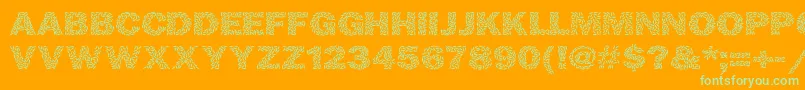 Ricecakes Font – Green Fonts on Orange Background