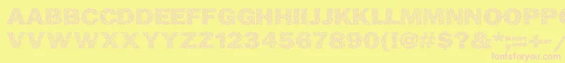 Ricecakes-fontti – vaaleanpunaiset fontit keltaisella taustalla