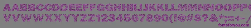 フォントRicecakes – 紫色のフォント、灰色の背景