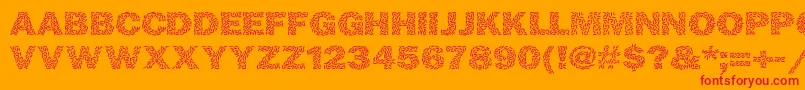 Ricecakes-Schriftart – Rote Schriften auf orangefarbenem Hintergrund
