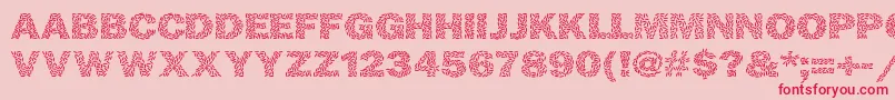 フォントRicecakes – ピンクの背景に赤い文字