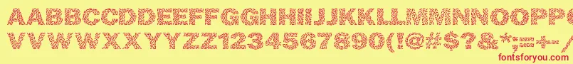 Ricecakes Font – Red Fonts on Yellow Background