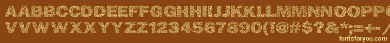 Ricecakes-fontti – keltaiset fontit ruskealla taustalla