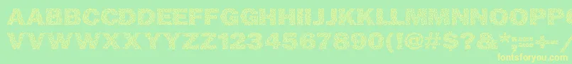 Ricecakes Font – Yellow Fonts on Green Background