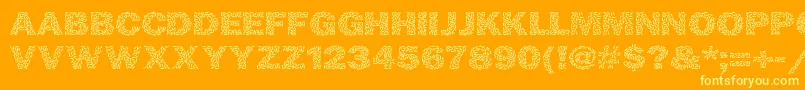Ricecakes Font – Yellow Fonts on Orange Background