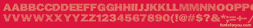 Ricecakes Font – Yellow Fonts on Red Background