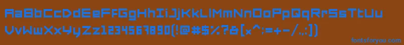 ForcedSquare Font – Blue Fonts on Brown Background