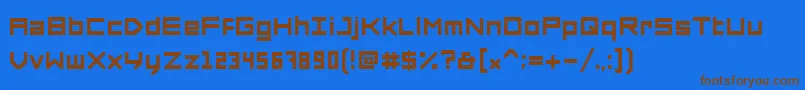 ForcedSquare Font – Brown Fonts on Blue Background