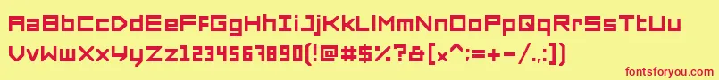 フォントForcedSquare – 赤い文字の黄色い背景