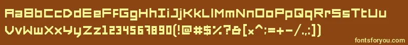 ForcedSquare Font – Yellow Fonts on Brown Background