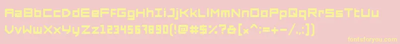 ForcedSquare Font – Yellow Fonts on Pink Background